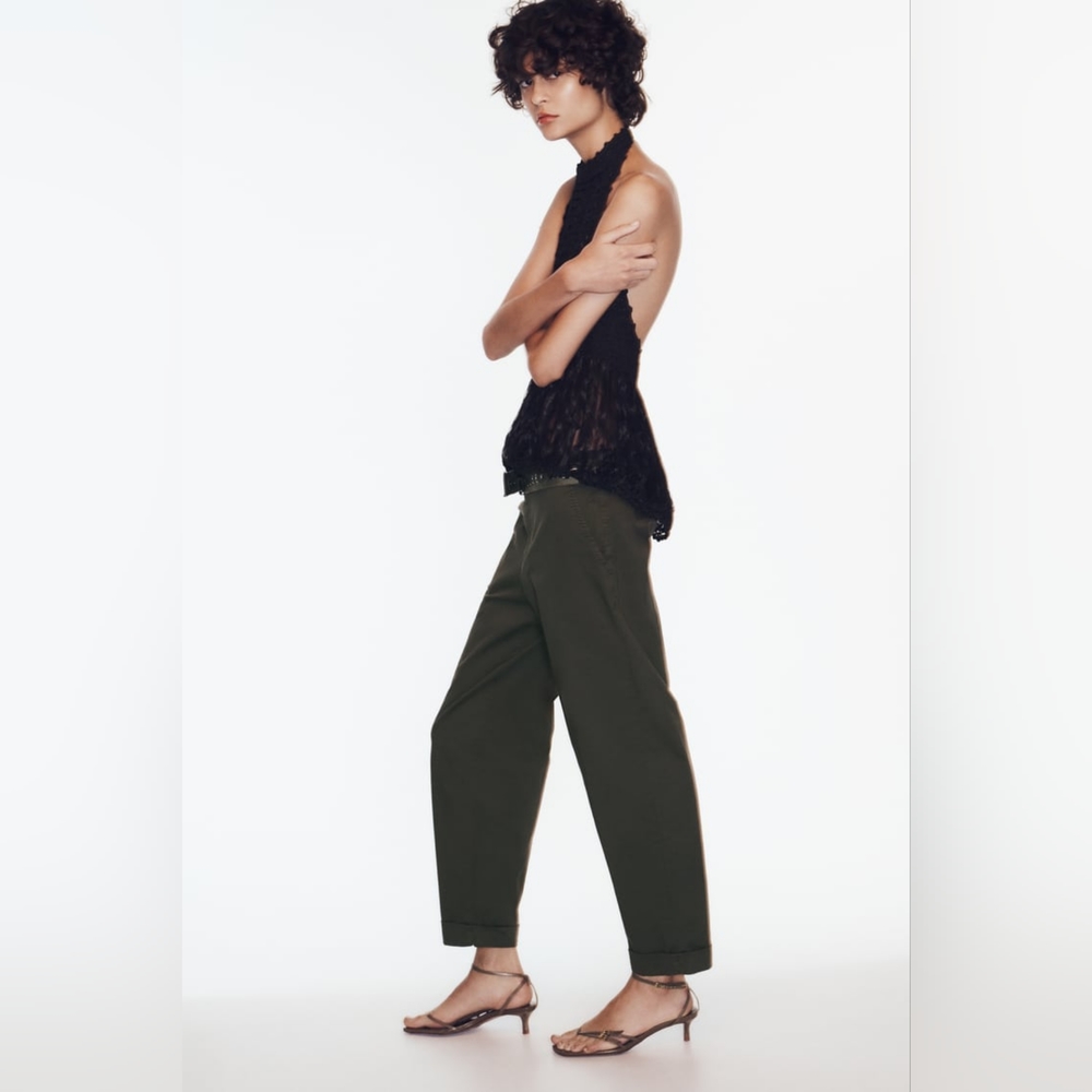 NWT COZY CHINO ANKLE PANTS BY ZARA